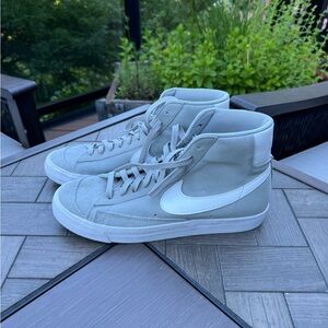 Grey suede Nike blazers